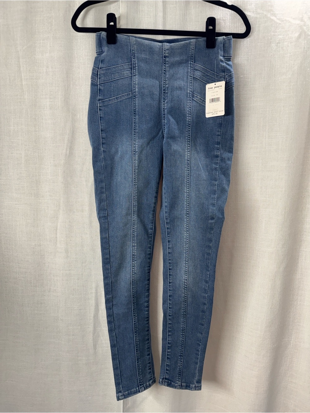 Free People WE THE FREE Riptide Skinny Jeans in Blue Size 26 NWT
